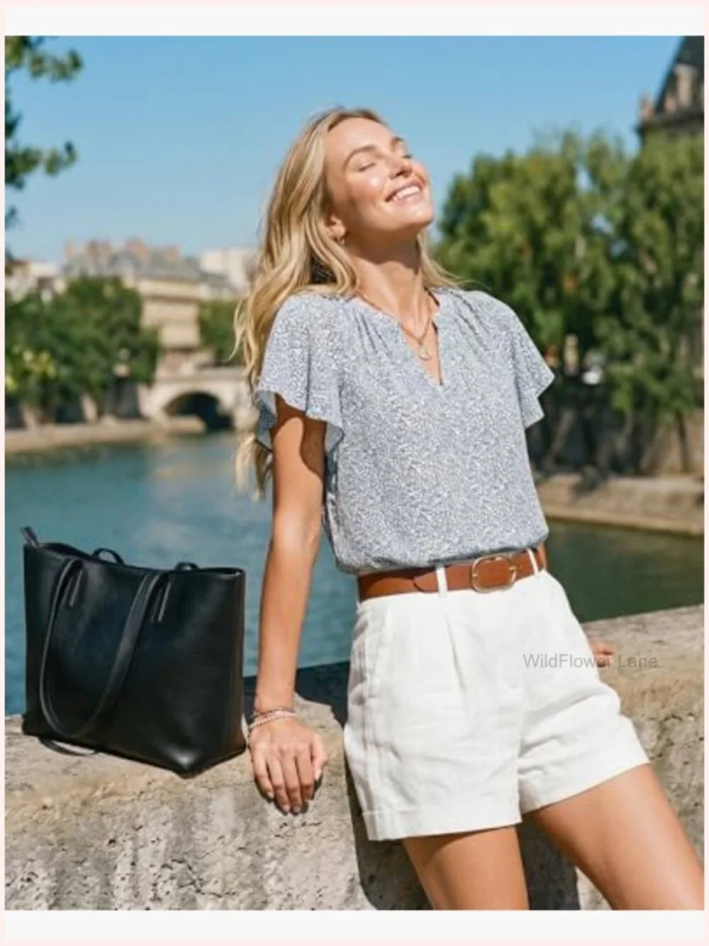 Short Sleeve Chiffon Blouse Business Casual Shirt Summer Top